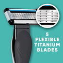 Made For YOU by BIC Shaving Razor Blades for Every Body - Men & Women, with 2 Cartridge Refills - 5-Blade Razors for a Smooth Close Shave, TEAL, Kit Made For You