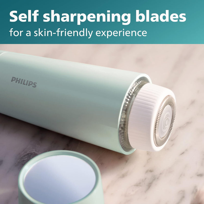 Philips Beauty Series 5000 Electric Shaver and Personal Groomer for Women, Cordless & Compact, Hypoallergenic Head, Gentle & Quick Hair Removal Easy Touch Ups, Mint Green, BRR474/00 Infinity Warehouse