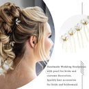 Asooll Bride Wedding Hair Pin Flower Bridal Head Clip Rhinestone Crystal Headpiece for Women and Girls(5pcs)(Gold) Asooll