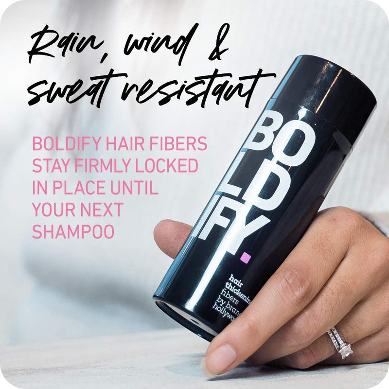 Hair Fibers (BLACK) + Thickening Spray: Boldify Total Texture Bundle: Volume, Root Lift, Texture, Fibers 100% Undetectable & Natural, For Men & Women Boldify
