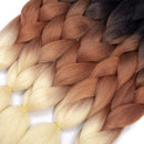 Ombre Kanekalon Braiding Hair 5 Pack Ombre Jumbo Braiding Hair Extensions 24 Inch Jumbo Braid Synthetic Hair for Braiding (5 pack, Black-Brown-Blonde) Angels Beauty Store