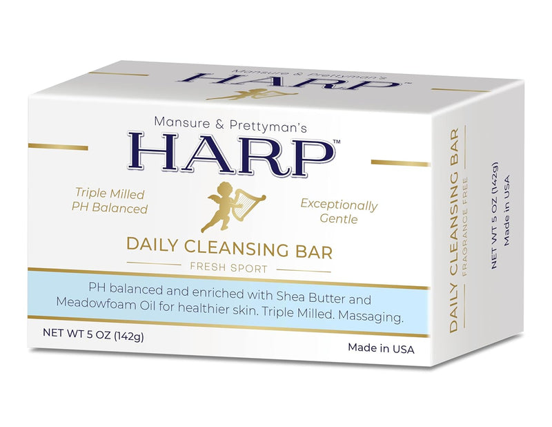 HARP pH-Balanced (5.0-6.0) Body Wash Bar. 100% Syndet. Protects Moisture Barrier For Sensitive, Dry or Irritated skin. + Shea Butter/Borage Oil. Non-Comedogenic. FRAGRANCE FREE Infinity Warehouse