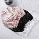 ZIMASILK Silk Sleep Cap - 100% 22Momme Organic Mulberry Silk on Both Sides for Women Hair Care,Silk Night Bonnet with Elastic Stay On Head, Classic Pleated (1Pc, Black) ZIMASILK Store