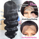 Wingirl Hair Lace Front Human Hair Wigs for Women Pre Plucked Hairline 150% Denisty 9A Brazilian Body Wave Lace Front Wigs with Baby Hair Natural Color (18", Natural Color) Wingirl Store