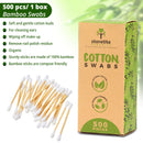 Storetite Organics, Biodegradable Bamboo Cotton Swabs - Buds for Ear Cleaning, Makeup, Pet Care, First Aid, Art & Crafts, Safe & Sustainable Alternative, Paper Packaging 500pcs Storetite Organics