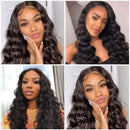 JIETAI 9A HD Transparent T-Part Loose Deep Wave Lace Front Wigs Human Hair for Black Women Wigs 180% Density Lace Front Human Hair Wigs Pre Plucked Bleached Knots with Baby Hair (26 inch) JIETAI