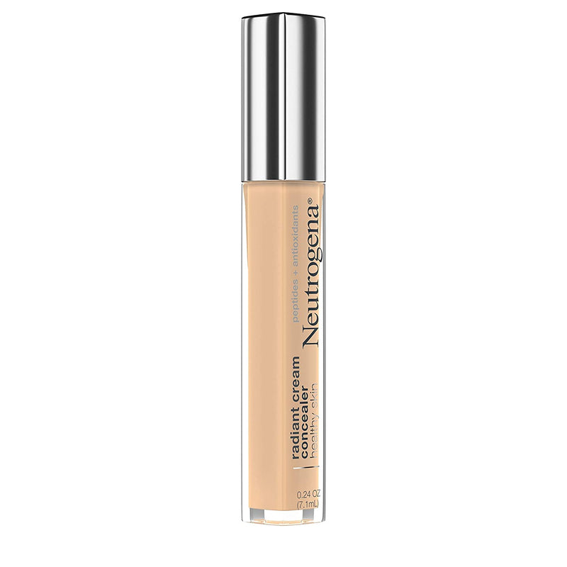 Neutrogena Healthy Skin Radiant Brightening Cream Concealer with Peptides & Vitamin E Antioxidant, Lightweight Perfecting Concealer, Non-Comedogenic, Bisque Light/Medium 02 neutral undertones, 0.24 oz Neutrogena Store