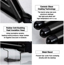Hair Waver 3 Barrel Curling Iron Wand 1 Inch Crimper Hair Iron Tourmaline Ceramics Triple Barrels Hair Crimper Heat Up Quickly Mermaid Beach Waves Curling Iron Black EYOBE