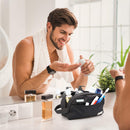 emissary Nylon Men's Toiletry Bag - Large Waterproof Shower Bag - Travel Toiletries Bag - Dopp Kitt for Men - Toiletry Bag for Men and Women - Shaving Bag for Men Travel (Black Water-Resistant) emissary