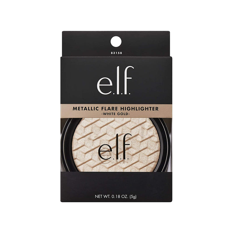 e.l.f, Metallic Flare Highlighter, Versatile, Jelly-like Formula, Multi-Dimensional, Buttery Soft, Creates a High-Luster, High Shimmer Glow, White Gold, Applies Wet or Creamy, 0.18 Oz e.l.f. Store