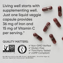 Sports Research® Blood Balance Iron Supplement - 36 MG Iron + Folate & Vitamin C for Absorption - Red Blood Cell Support for Women & Men* - Vegan Certified · Non-GMO · Gluten-Free - 90 Capsules Infinity Warehouse