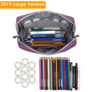 Large Makeup Bag Zipper Pouch Travel Cosmetic Organizer for Women and Girls (Large, Purple) Narwey