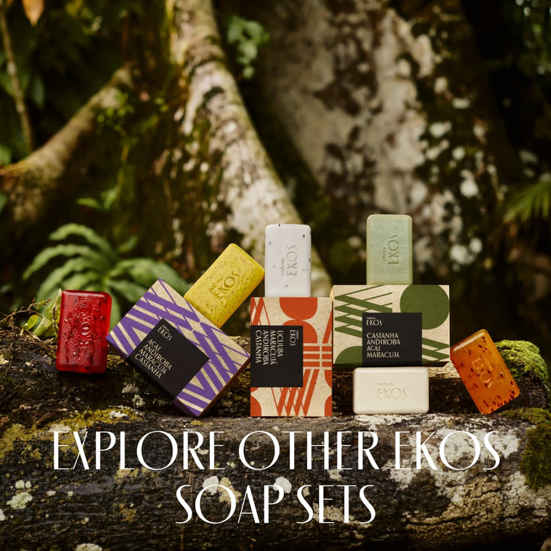 natura - Ekos Açaí Creamy & Exfoliating Bar Soap Set (4 Pack) - 1 Exfoliating Bar, 3 Creamy Bars - Pure Plant Based Oils - Vegan Skin Care - Brazilian Beauty Secrets - Self Care - 3.5oz (100g) Infinity Warehouse