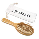 SHARCA Premium Wooden Bamboo Hair Brush with Ball Tipped Bristles from Natural Wood. Organic, Biodegradable, No plastic Sharca
