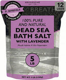 Aromasong Pure Dead Sea Salt for Soaking with 100% Natural Lavender, 5 LB - Spa Bath Salt Fine Grain - Body Wash Scrub - Soak for Women & Men- Bulk Resealable Pack (Packaging May Vary) Infinity Warehouse