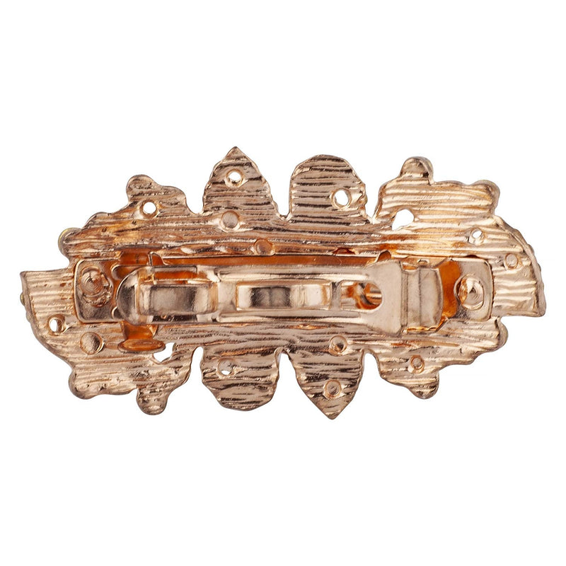 LUX ACCESSORIES Rose Gold Clear Crystal Rhinestones Hair Clip LUX ACCESSORIES