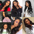 Amanda Body Wave Lace Front Wigs Human Hair Per Plucked Brazilian Virgin Human Hair Middle T Part Lace Wig with Baby Hair For Black Women Natural Color(20”body) Amanda