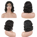 BLY Human Hair Wigs Lace Front 4x4 Closure Bob Wigs Body Wave Virgin Hair 10 Inch 150% Density Pre Plucked with Baby Hair Natural Color For Black Women BLY Store