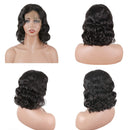 BLY Human Hair Wigs Lace Front 4x4 Closure Bob Wigs Body Wave Virgin Hair 14 Inch 150% Density Pre Plucked with Baby Hair Natural Color For Black Women BLY