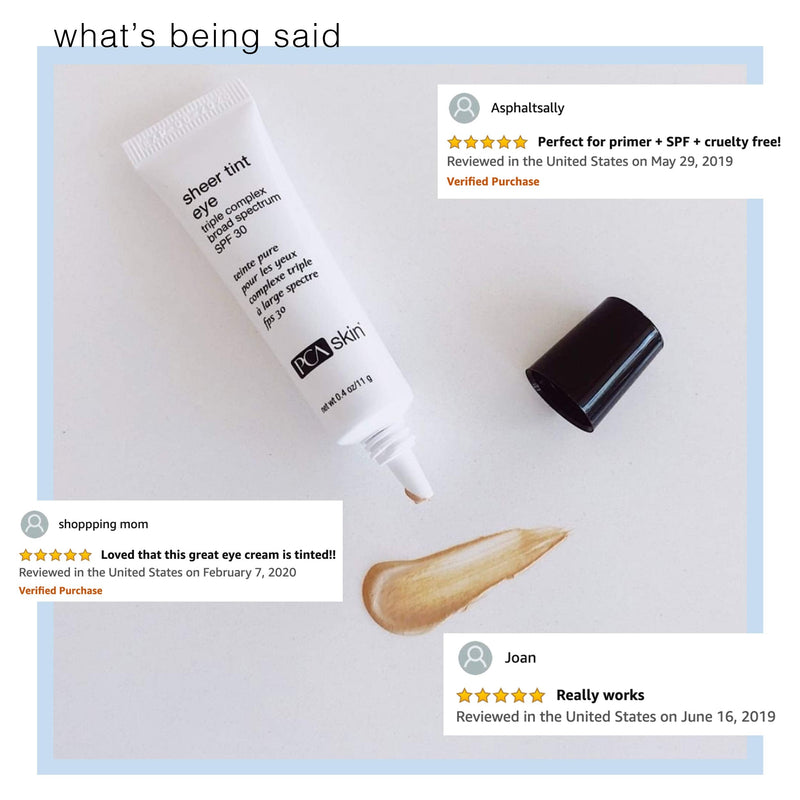 PCA SKIN Sheer Tint Eye - Universally-Tinted Anti-Aging Eye Cream with Triple Complex Broad Spectrum SPF 30 to Reduce Dark Circles, Puffiness, Fine Lines & Wrinkles (0.4 oz) PCA SKIN