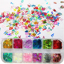 4 Boxes Holographic Nail Glitters Sequins Set Laser Butterfly Heart Alphabet Letter Star Chunky Glitter Flakes Acrylic Nail Art Tips Stickers Decorations for Craft/Resin Art/Makeup LoveOurHome