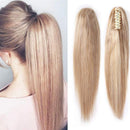 100% Remy Human Hair Ponytail Extension One Piece Claw/Jaw Clip Ponytail Hairpiece Clip In Pony Tail Extensions For Girl Lady Women Long Straight