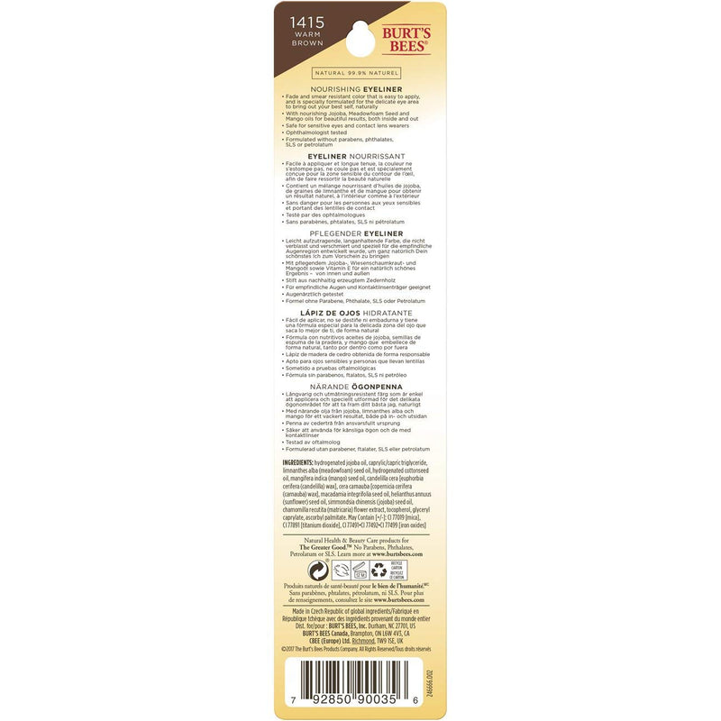 Burt's Bees Nourishing Eyeliner, Warm Brown - 0.04 Ounce Burt's Bees
