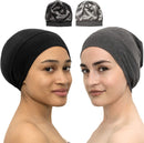 Satin Bonnet Lined Sleeping Beanie Hat Bamboo Headwear Frizzy Natural Hair Nurse Cap for Women and Men (Black) CAPLORD