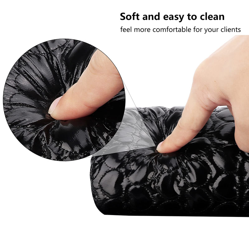 Nail Pillow Hand Rest for Nails, Washable PU Leather Nail Armrest Detachable Manicure Hand Pillow Cushion Nail Art Accessories Tool for Nails Tech (Black) Deciniee