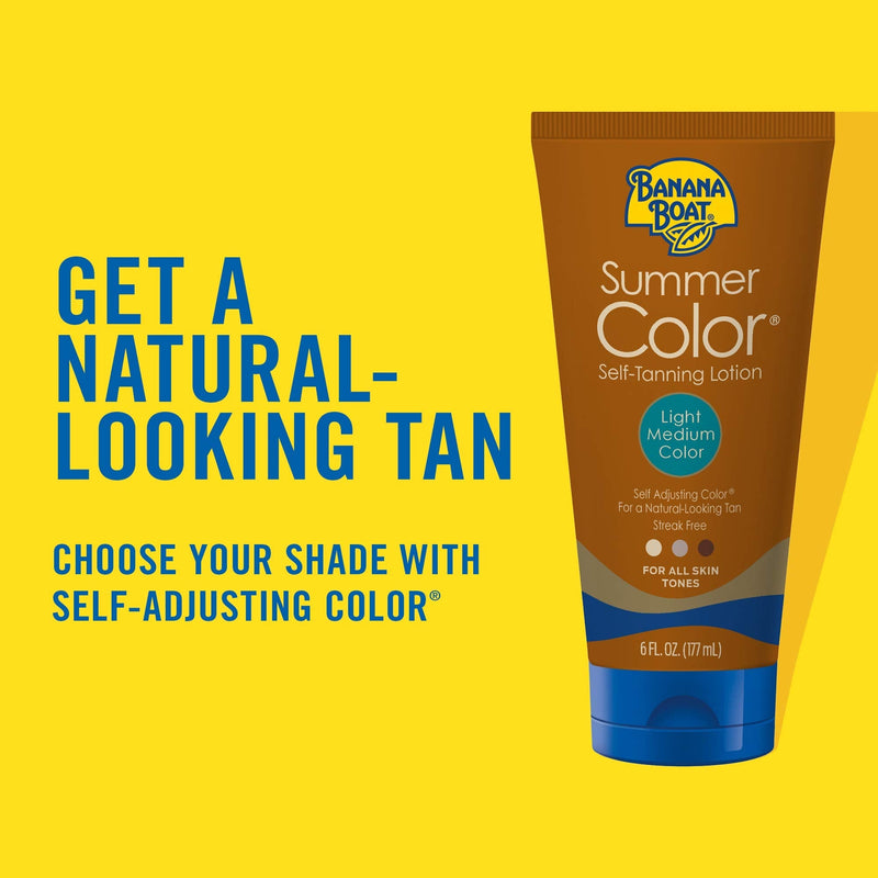 Banana Boat Summer Color Sunless Self Tanning Lotion, Reef Friendly, Light/Medium, 6oz. - Twin Pack Banana Boat