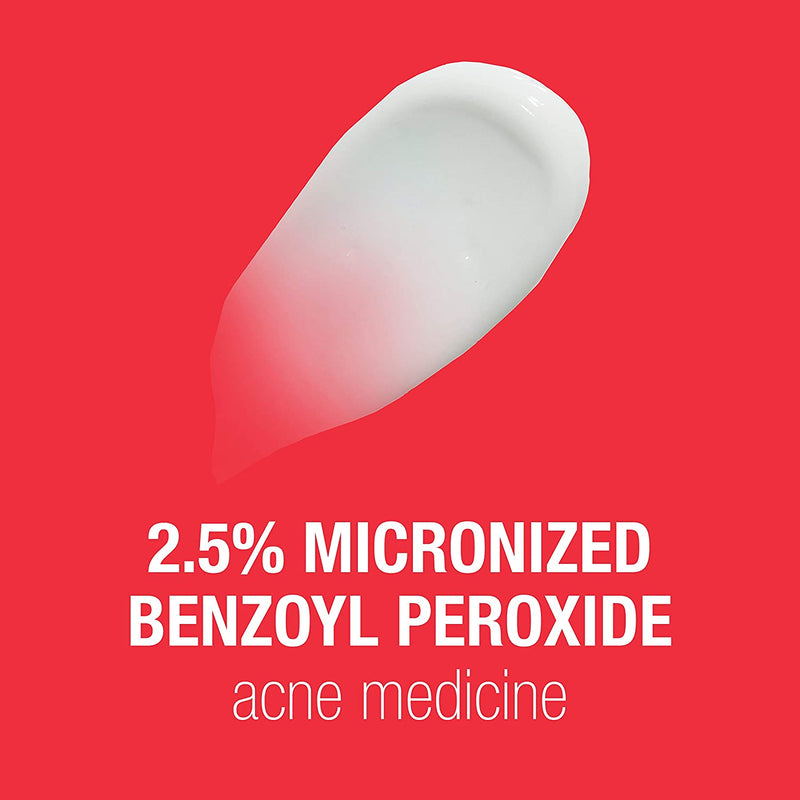Neutrogena Stubborn Acne AM Face Treatment with 2.5% Micronized Benzoyl Peroxide Acne Medicine, Oil-Free Daily Facial Treatment to Reduce Size & Redness of Breakouts, Paraben-Free, 2 oz Neutrogena