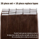 Medium Brown Tape in Human Hair Extension 18 inch