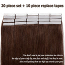 Medium Brown Tape in Human Hair Extension 18 inch