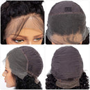 CYNOSURE 13x4 HD Transparent Lace Front Human Hair Wigs for Black Women 9A 180% Denisty Curly Lace Front Wigs Human Hair Pre Plucked with Baby Hair Natural Black Color 20inch CYNOSURE