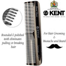 Kent A OT Small Double Tooth Hair Pocket Comb, Fine/Wide Tooth Comb For Hair, Beard and Mustache, Coarse/Fine Hair Grooming Comb for Men, Women and Kids. Saw Cut Hand Polished. Handmade in England KENT