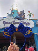 CLGIFT Peter Pan Flight Minnie Ears,Pick your color, Iridescent Minnie Ears, Silver gold blue minnie ears, Rainbow Sparkle Mouse Ears,Classic Red Sequin Minnie Ears (Peter) CLGIFT