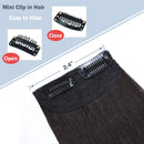 Human Hair Clip in Mini Hair Extensions for Men and Women 4 Inch