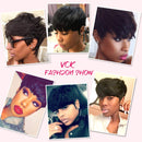 VCK Short Pixie Wigs for Black Women Human Hair Wigs Short Layered Cut Wigs with Bangs 1B Color VCK