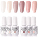 Gellen Gel Nail Polish Kit- Gentle Nudes Series Nude Neutrals 6 Colors, Warm Pastels Beige Pink Soak Off Gel Polish Set GELLEN