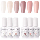Gellen Gel Nail Polish Kit- Gentle Nudes Series Nude Neutrals 6 Colors, Warm Pastels Beige Pink Soak Off Gel Polish Set GELLEN