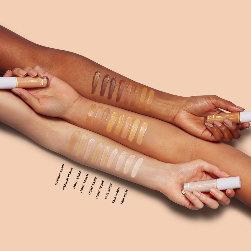 e.l.f, Hydrating Camo Concealer, Lightweight, Full Coverage, Long Lasting, Conceals, Corrects, Covers, Hydrates, Highlights, Light Ivory, Satin Finish, 25 Shades, All-Day Wear, 0.20 Fl Oz e.l.f.