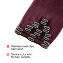 Clip in 100% Remy Human Hair Extensions Grade 7A Quality Full Head 8pcs 18clips Long Soft Silky Straight Fashion