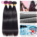 Brazilian Straight Human Hair Bundles 10A Virgin Hair Straight Bundles 100% Unprocessed Remy Straight Hair Weave 3 Bundles (30 30 30 Inch) QIYING Store