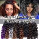 SEGO Jerry Curl Crochet Hair Bundles Marlybob Crochet Hair 8 Inch Kinky Curly Water Wave Crochet Hair Ombre Braids For Black Women Bohemian Curl Crochet Hair Extension Black to Purple 9 Bundle SEGO