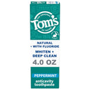 Tom's of Maine Whiten Plus Deep Clean Whitening Toothpaste, Natural Whitening Toothpaste with Plant-Based Cleansers, Enamel Safe, Whitens Without Causing Sensitivity, Peppermint, 4.0 oz (Pack of 3) Infinity Warehouse