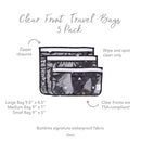 Bumkins Disney TSA Approved Toiletry Bag, Travel Bag, PVC-Free, Vinyl-Free, Clear Front, Set of 3 - Mickey Mouse Icon Bumkins Store