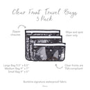 Bumkins TSA Approved Toiletry Bag, Travel Bag, Quart Zip Pouch, Clear Sided, PVC-Free, Vinyl-Free, Set of 3 – Disney Mickey Mouse Icon Bumkins