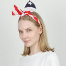 Sea Team 3-Pack of the Stars and Stripes Retro Wire Headbands Stylish Chiffon Bowknot Twist Bunny Ears Head Wrap Bandeau Hair Ribbon Star-Spangled Banner American Flag Hairbands for Women and Girls Sea Team