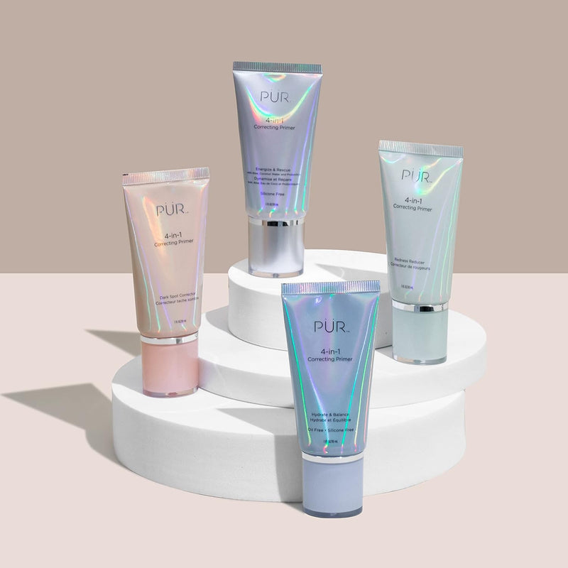 PUR Beauty 4-in-1 Correcting Primer, Energize & Rescue - Primer for Face Before Makeup - Face Makeup for Women - Silicone-Free Hydrating Make Up Helps Reduce Redness, 1 Fl Oz Infinity Warehouse