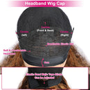 Aopusi Headband Wig Human Hair Ombre Brown Blonde Wave Wave Wigs
